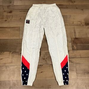 Vintage Otomix Men’s Size L Athletic Gym Windbreaker Pants White USA Flag